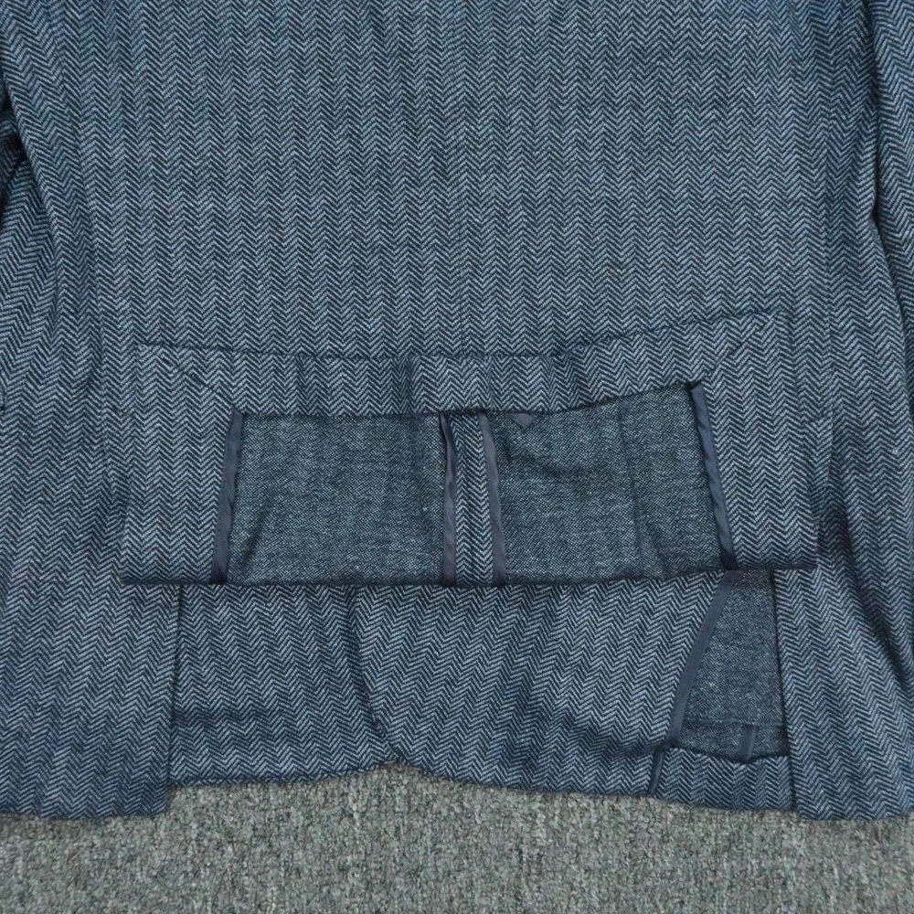 Brooks Brothers Blazer Mens 40S Blue Herringbone Regent Fit Linen Blend Stretch